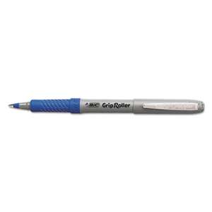 BIC CORP. Grip Stick Roller Ball Pen, Blue Ink, .7mm, Fine, Dozen