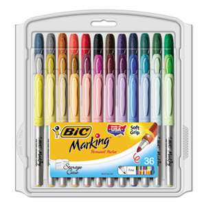 BIC CORP. Marking Fine Tip Permanent Marker, Assorted Colors, 36/Set