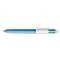 BIC CORP. 4-Color Retractable Ballpoint Pen, Assorted Ink, Blue Barrel, 1mm, Medium