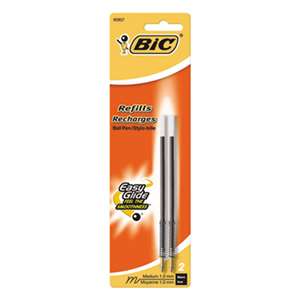 BIC CORP. Refill for Velocity, A.I., Pro+ Retractable Ballpoint, Medium, BLK, 2/Pack