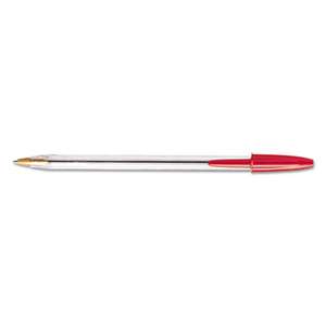 BIC CORP. Cristal Xtra Smooth Ballpoint Stick Pen, Red Ink, 1mm, Medium, Dozen