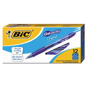 BIC CORP. Gel-ocity Retractable Gel Pen, Blue Ink, .7mm, Medium, Dozen