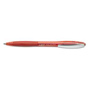 BIC CORP. Atlantis Original Retractable Ballpoint Pen, Red Ink, Medium, 1mm, Dozen