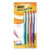 BIC CORP. Atlantis Original Retractable Ballpoint Pen, Assorted Ink, Medium, 1mm, 4/Pack