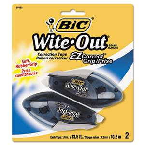 BIC CORP. Wite-Out EZ Correct Grip Correction Tape, NonRefill, 1/6" x 402", 2/Pk