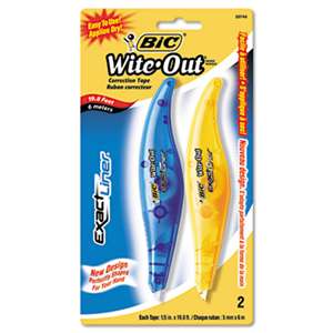 BIC CORP. Wite-Out Exact Liner Correction Tape, 1/5" x 236", Blue/Orange, 2/Pack