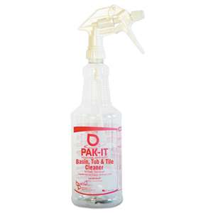 CLEANER SOLUTIONS Color-Coded Trigger-Spray Bottle, 32oz, Red, Basin, Tub and Tile Cleaner