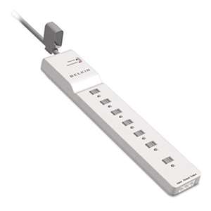 Belkin BE10720006 Home Series SurgeMaster Surge Protector, 7 Outlets, 6 ft Cord, 2320 Joules