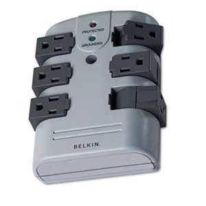 BELKIN COMPONENTS Pivot Plug Surge Protector, 6 Outlets, 1080 Joules, Gray