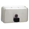 BOBRICK WASHROOM ClassicSeries Surface-Mounted Liquid Soap Dispenser, Horizontal, 40 oz, Metal