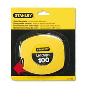 STANLEY BOSTITCH Long Tape Measure, 1/8" Graduations, 100ft, Yellow