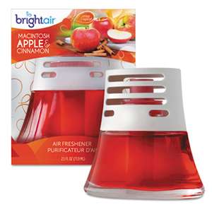 BRIGHT AIR Scented Oil Air Freshener, Macintosh Apple and Cinnamon, Red, 2.5oz