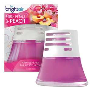 BRIGHT AIR Scented Oil Air Freshener Diffuser, Fresh Petals and Peach, Pink, 2.5oz
