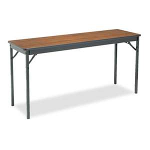 BARRICKS MANUFACTURING CO Special Size Folding Table, Rectangular, 60w x 18d x 30h, Walnut/Black