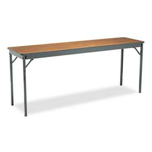 BARRICKS MANUFACTURING CO Special Size Folding Table, Rectangular, 72w x 18d x 30h, Walnut/Black