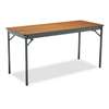 BARRICKS MANUFACTURING CO Special Size Folding Table, Rectangular, 60w x 24d x 30h, Walnut/Black