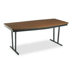 BARRICKS MANUFACTURING CO Economy Conference Folding Table, Boat, 72w x 36d x 30h, Walnut/Black
