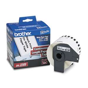 BROTHER INTL. CORP. Continuous Paper Label Tape, 2-2/5" x 100 ft Roll, White