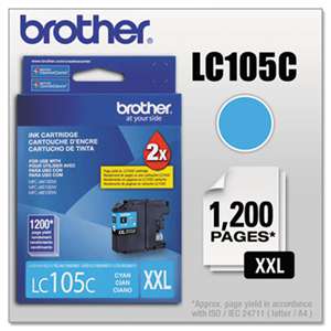 BROTHER INTL. CORP. LC105C Innobella Super High-Yield Ink, Cyan