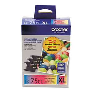 BROTHER INTL. CORP. LC753PKS Innobella High-Yield Ink, Cyan/Magenta/Yellow, 3/PK