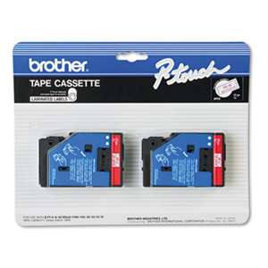 Brother P-Touch TC11 TC Tape Cartridges for P-Touch Labelers, 1/2w, Red on Clear, 2/Pack