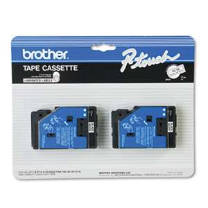 Brother P-Touch TC20 TC Tape Cartridges for P-Touch Labelers, 1/2w, Black on White, 2/Pack