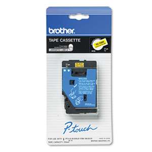 Brother P-Touch TC7001 TC Tape Cartridge for P-Touch Labelers, 1/2w, Black on Yellow