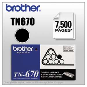 Brother TN670 TN670 High-Yield Toner, 7500 Page-Yield, Black