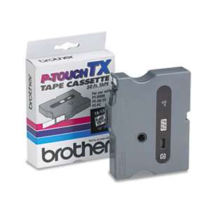 Brother P-Touch TX1311 TX Tape Cartridge for PT-8000, PT-PC, PT-30/35, 1/2w, Black on Clear