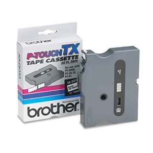 Brother P-Touch TX2311 TX Tape Cartridge for PT-8000, PT-PC, PT-30/35, 1/2w, Black on White