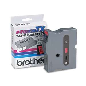 Brother P-Touch TX4511 TX Tape Cartridge for PT-8000, PT-PC, PT-30/35, 1w, Black on Red