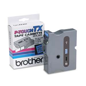 Brother P-Touch TX5511 TX Tape Cartridge for PT-8000, PT-PC, PT-30/35, 1w, Black on Blue