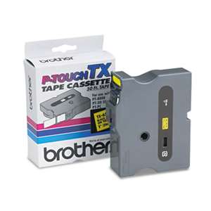 Brother P-Touch TX6511 TX Tape Cartridge for PT-8000, PT-PC, PT-30/35, 1w, Black on Yellow