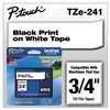 Brother P-Touch TZE241 TZe Standard Adhesive Laminated Labeling Tape, 3/4w, Black on White