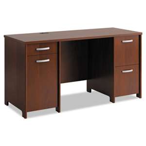 BUSH INDUSTRIES Envoy Double Pedestal Desk (Box 1 of 2), 58w x 23 1/4d x 30 1/4h, Hansen Cherry