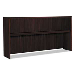 BASYX Laminate Hutch With Four Doors, 72w x 14 5/8d x 37 1/8h, Mahogany