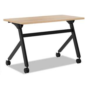 BASYX Multipurpose Table Flip Base Table, 48w x 24d x 29 3/8h, Wheat