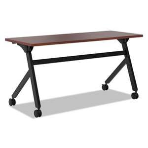 BASYX Multipurpose Table Flip Base Table, 60w x 24d x 29 3/8h, Chestnut