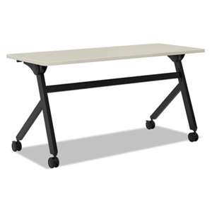 BASYX Multipurpose Table Flip Base Table, 60w x 24d x 29 3/8h, Light Gray