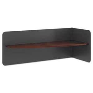 BASYX Manage Series Table Desk Metal Divider w/Laminate Shelf, 31 x 13 x 12, Chestnut