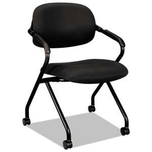 BASYX VL303 Series Nesting Arm Chair, Black/Black