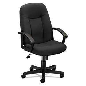 BASYX VL601 Series Executive High-Back Swivel/Tilt Chair, Charcoal Fabric/Black Frame