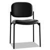 BASYX VL606 Series Stacking Armless Guest Chair, Black Leather