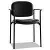 BASYX VL616 Series Stacking Guest Chair with Arms, Black Leather