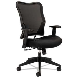 BASYX VL702 Series High-Back Swivel/Tilt Work Chair, Black Mesh