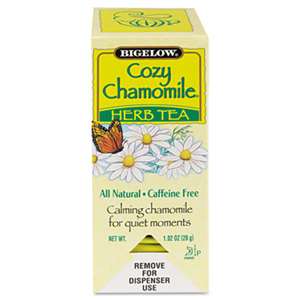 BIGELOW TEA CO. Single Flavor Tea, Cozy Chamomile, 28 Bags/Box