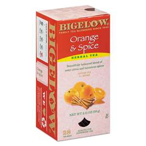 BIGELOW TEA CO. Orange and Spice Herbal Tea, 28/Box