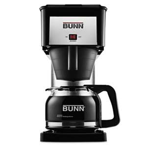 BUNN-O-MATIC 10-Cup Velocity Brew BX Coffee Brewer, Black, Stainless Steel
