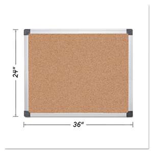 BI-SILQUE VISUAL COMMUNICATION PRODUCTS INC Value Cork Bulletin Board with Aluminum Frame, 24 x 36, Natural