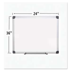 BI-SILQUE VISUAL COMMUNICATION PRODUCTS INC Porcelain Value Dry Erase Board, 24 x 36, White, Aluminum Frame